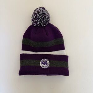 High point university Purple and Gray Pom-Pom Beanie